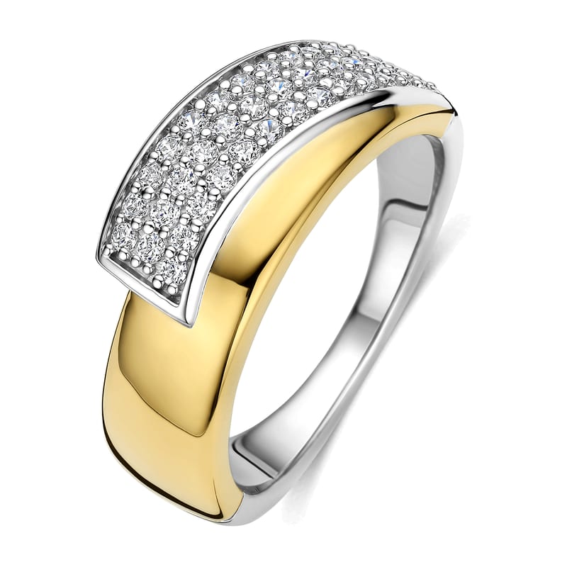 Contrast Twisted Zirkonia Ring — Ti Sento juwelen