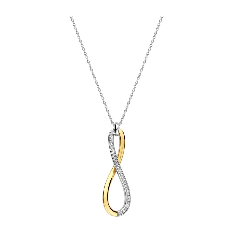 Organic Open Zirkonia Ketting — Ti Sento juwelen