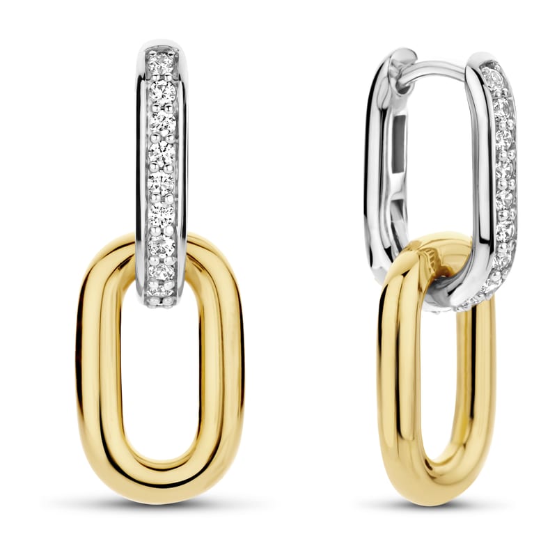 Signature Zirkonia Schakel Hoops — Ti Sento juwelen